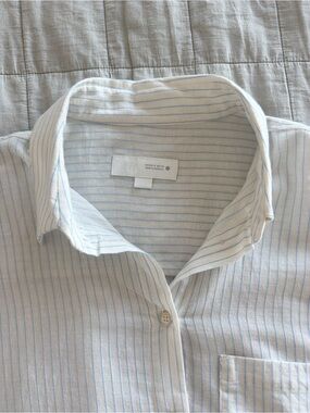 Zara Blue Stripe Cotton Button Down Shirt M